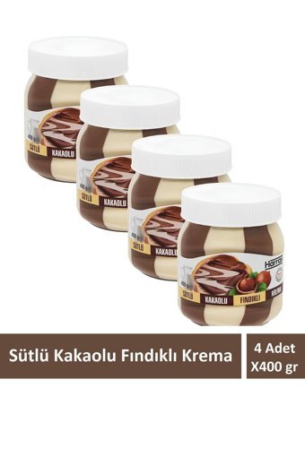 Harras Duo Kakaolu-Sütlü Fındık Ezme Krem Çikolata 4x400 gr