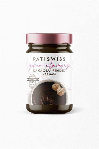 Patiswiss Şeker İlavesiz Kakaolu Fındık Ezme Krem Çikolata 330 gr