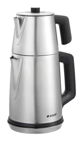 Arçelik K 3293 IN Cam Demlikli 1650 W Çelik İnox Vintage Çay Makinesi