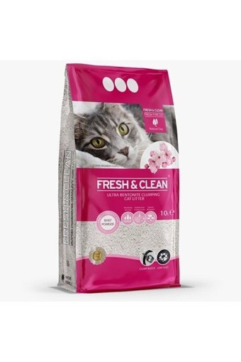 Fresh Clean Marsilya Sabunu Kokulu Topaklanan İnce Taneli Bentonit Kedi Kumu 10 lt
