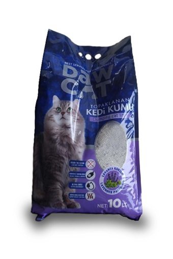 Dawcat Lavanta Kokulu Topaklanan İnce Taneli Bentonit Kedi Kumu 10 lt