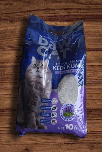 Dawcat Lavanta Kokulu Topaklanan İnce Taneli Bentonit Kedi Kumu 10 lt