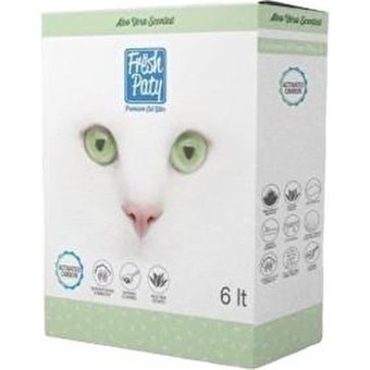 Fresh Paty Aloe Vera Kokulu Topaklanan İnce Taneli Aktif Karbonlu Bentonit Kedi Kumu 4x6 lt