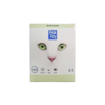 Fresh Paty Aloe Vera Kokulu Topaklanan İnce Taneli Aktif Karbonlu Bentonit Kedi Kumu 4x6 lt