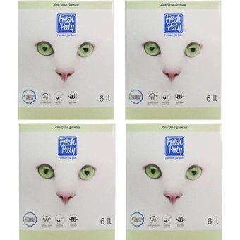 Fresh Paty Aloe Vera Kokulu Topaklanan İnce Taneli Aktif Karbonlu Bentonit Kedi Kumu 4x6 lt
