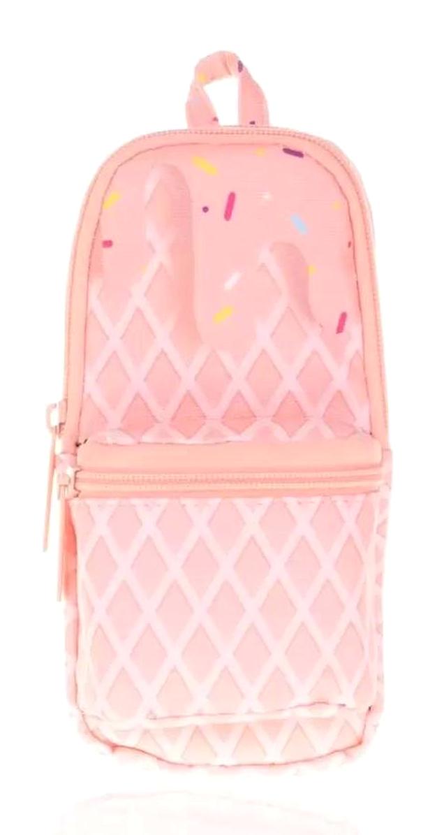 Kaukko K2450 Pembe Düz Bez Bölmeli Çift Gözlü Oval Cüzdan Kalemlik