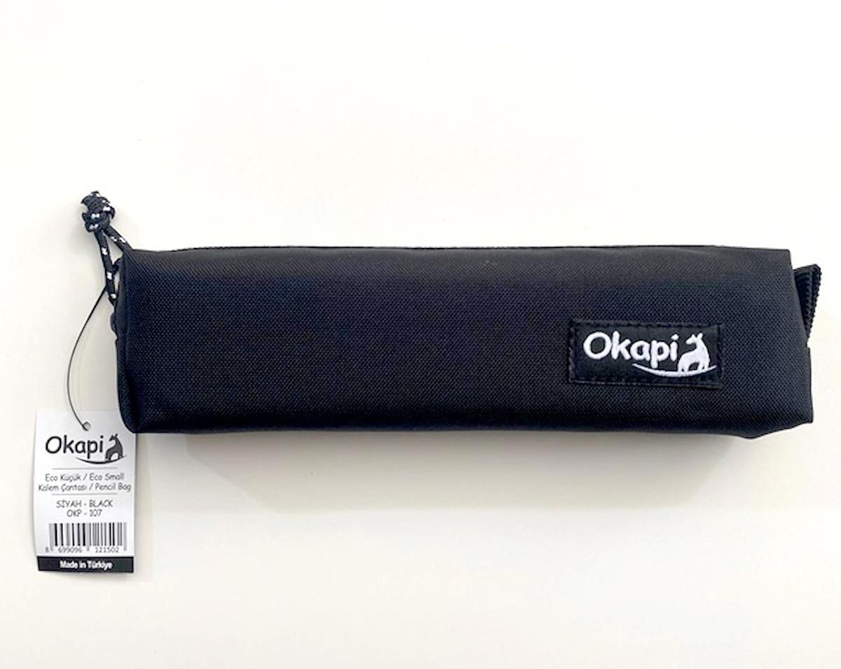 Okapi Sosis OKP-107 Siyah Düz Bez Tek Gözlü Dikdörtgen Cüzdan Kalemlik