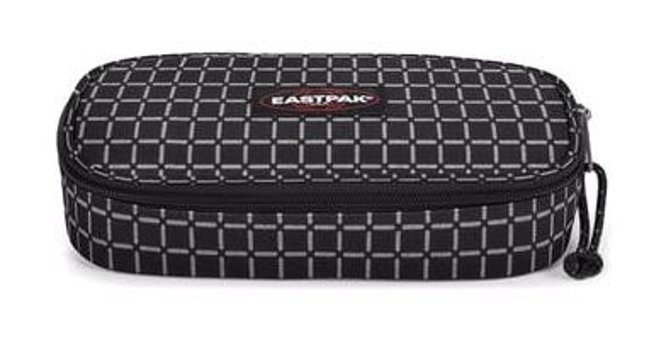 Eastpak Oval Single Refleks Beyaz-Siyah Düz Bez Tek Gözlü Oval Cüzdan Kalemlik