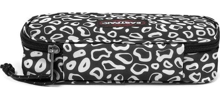 Eastpak Single Eightimals Beyaz-Siyah Düz Bez Tek Gözlü Oval Cüzdan Kalemlik
