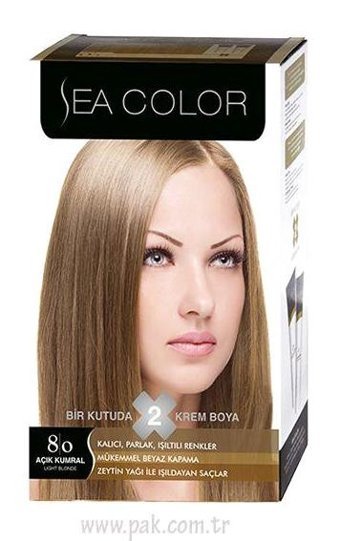 Sea Color 8-0 Açık Karamel Krem Saç Boyası 4x50 ml