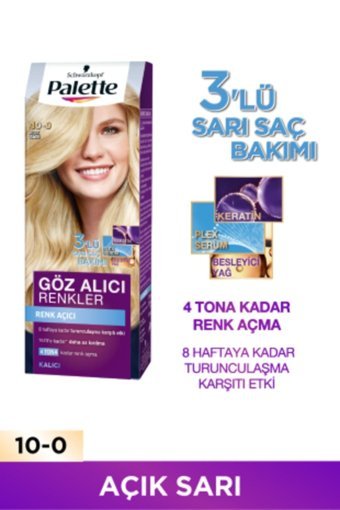 Palette Göz Alıcı 10-0 Açık Sarı Krem Saç Boyası 50 ml