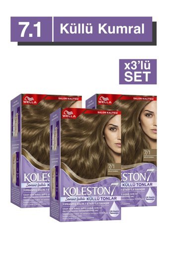Wella Koleston Supreme 7-1 Küllü Kumral Krem Saç Boyası 3x50 ml