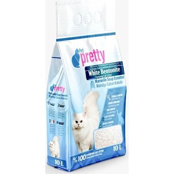 Pet Pretty Alovera Lavanta Pudra Sabun Kokulu Topaklanan İnce Taneli Bentonit Kedi Kumu 4x10 lt