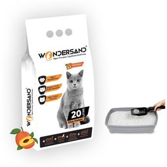 Wondersand Şeftali Kokulu Topaklanan İnce Taneli Bentonit Kedi Kumu 20 lt