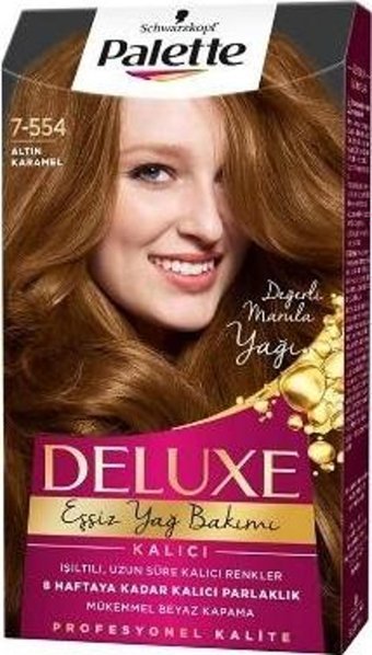 Palette Deluxe 7-554 Altın Karamel Krem Saç Boyası 24x50 ml