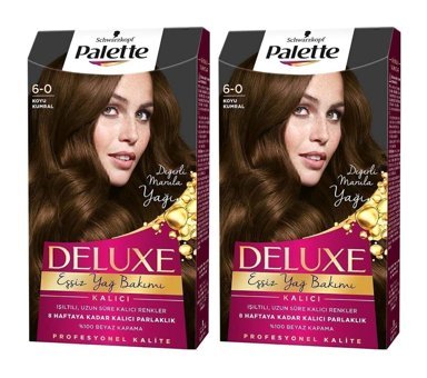 Palette Deluxe 6-0 Koyu Kumral Krem Saç Boyası 2x50 ml