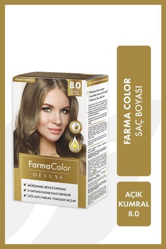 Farmasi Farmacolor Deluxe 8-0 Açık Kumral Amonyaksız Vegan Krem Saç Boyası 50 ml