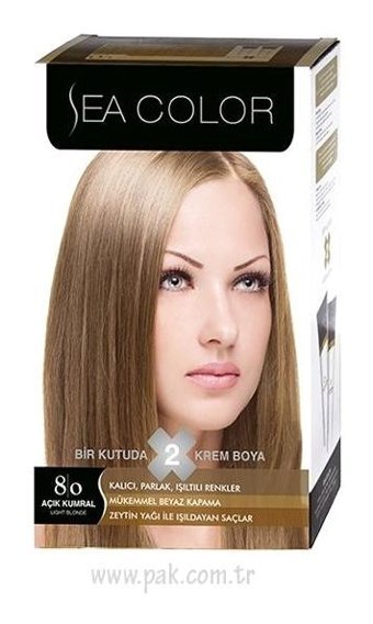 Sea Color 8-0 Açık Karamel Krem Saç Boyası 2x50 ml