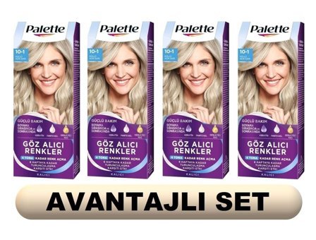 Palette Göz Alıcı 10-1 Küllü Açık Sarı Krem Saç Boyası 4x50 ml