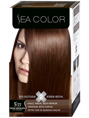 Sea Color 5-77 Sıcak Çikolata Krem Saç Boyası 4x50 ml