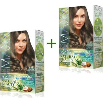 Maxx Natural Beauty 8-11 Yoğun Açık Küllü Kumral Amonyaksız Krem Saç Boyası 2x50 ml