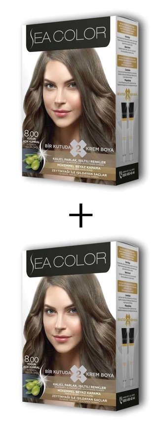 Sea Color 8-00 Yoğun Açık Kumral Krem Saç Boyası 2x50 ml