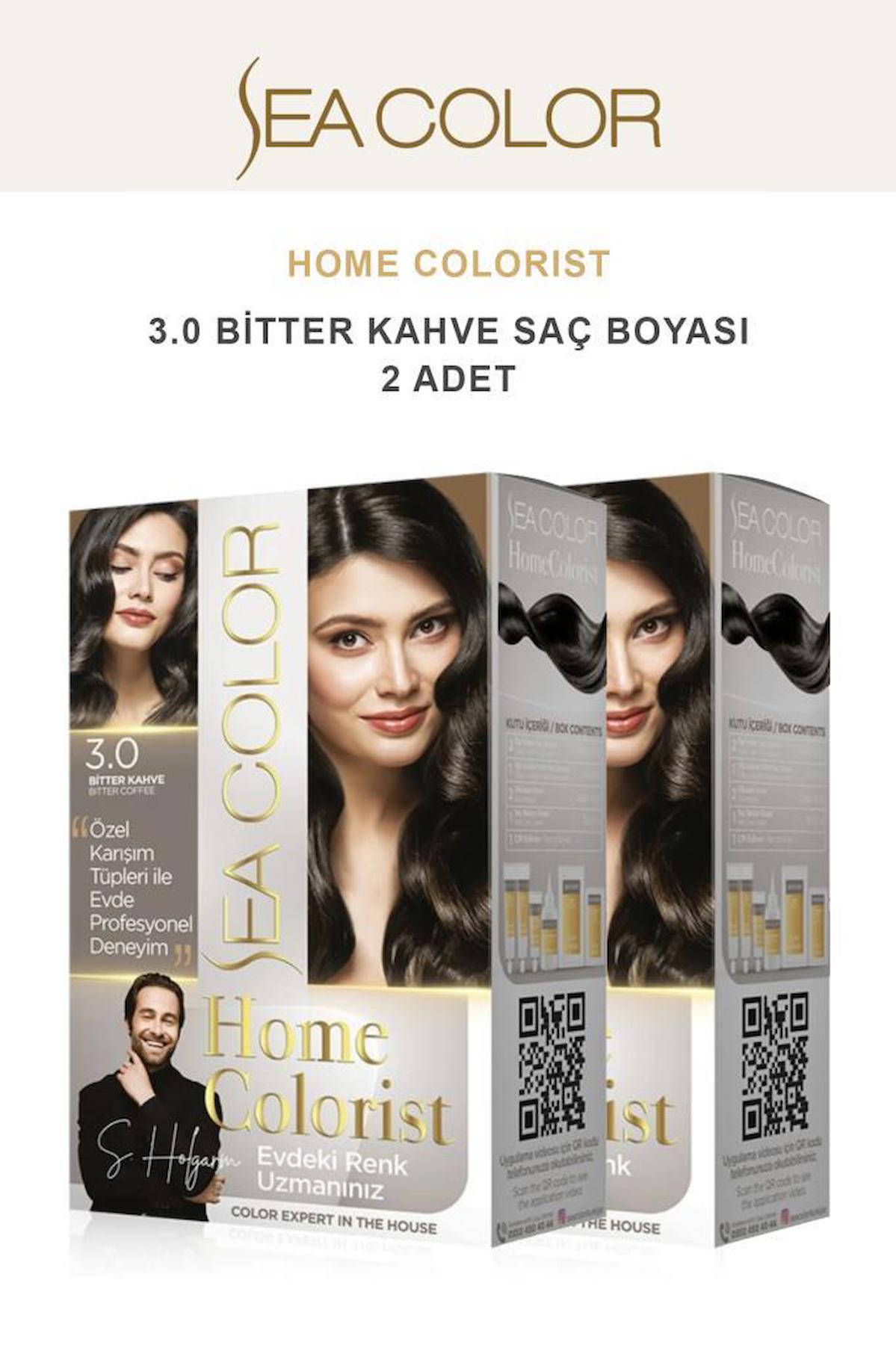 Sea Color 3-0 Bitter Kahve Krem Saç Boyası 2x50 ml