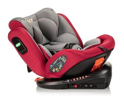 Kanz Comfort Isofix 360 Derece Dönen Yatabilen Yükseklik Ayarlı Sürüş Yönü Oto Koltuğu Kırmızı