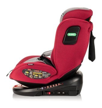 Kanz Comfort Isofix 360 Derece Dönen Yatabilen Yükseklik Ayarlı Sürüş Yönü Oto Koltuğu Kırmızı