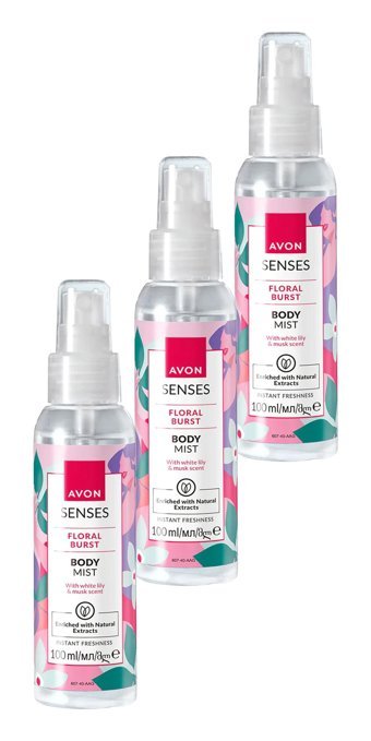 Avon Senses Floral Misk-Zambak Kadın Vücut Spreyi 3x100 ml