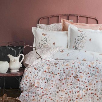 Apricitas Home Papillo Ranforce 160x220 cm Lastikli Çiçekli Tek Kişilik Nevresim Takımı Çok Renkli