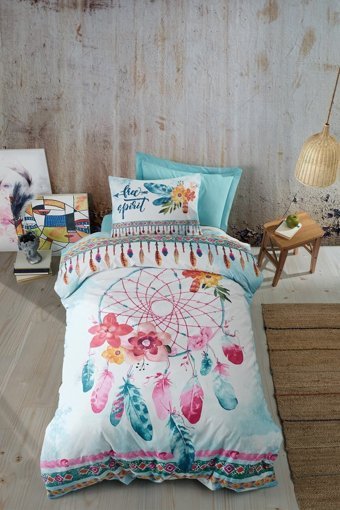 Cotton Box Joslin Pamuk 160x220 cm Lastikli Tek Kişilik Nevresim Takımı Mint