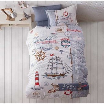 Clasy Sailife Pamuk 160x220 cm Lastikli Yelkenli Tek Kişilik Nevresim Takımı Çok Renkli