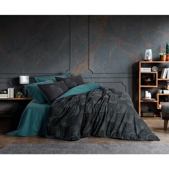Cotton Box Pamuk 160x220 cm Lastikli Tek Kişilik Nevresim Takımı Petrol