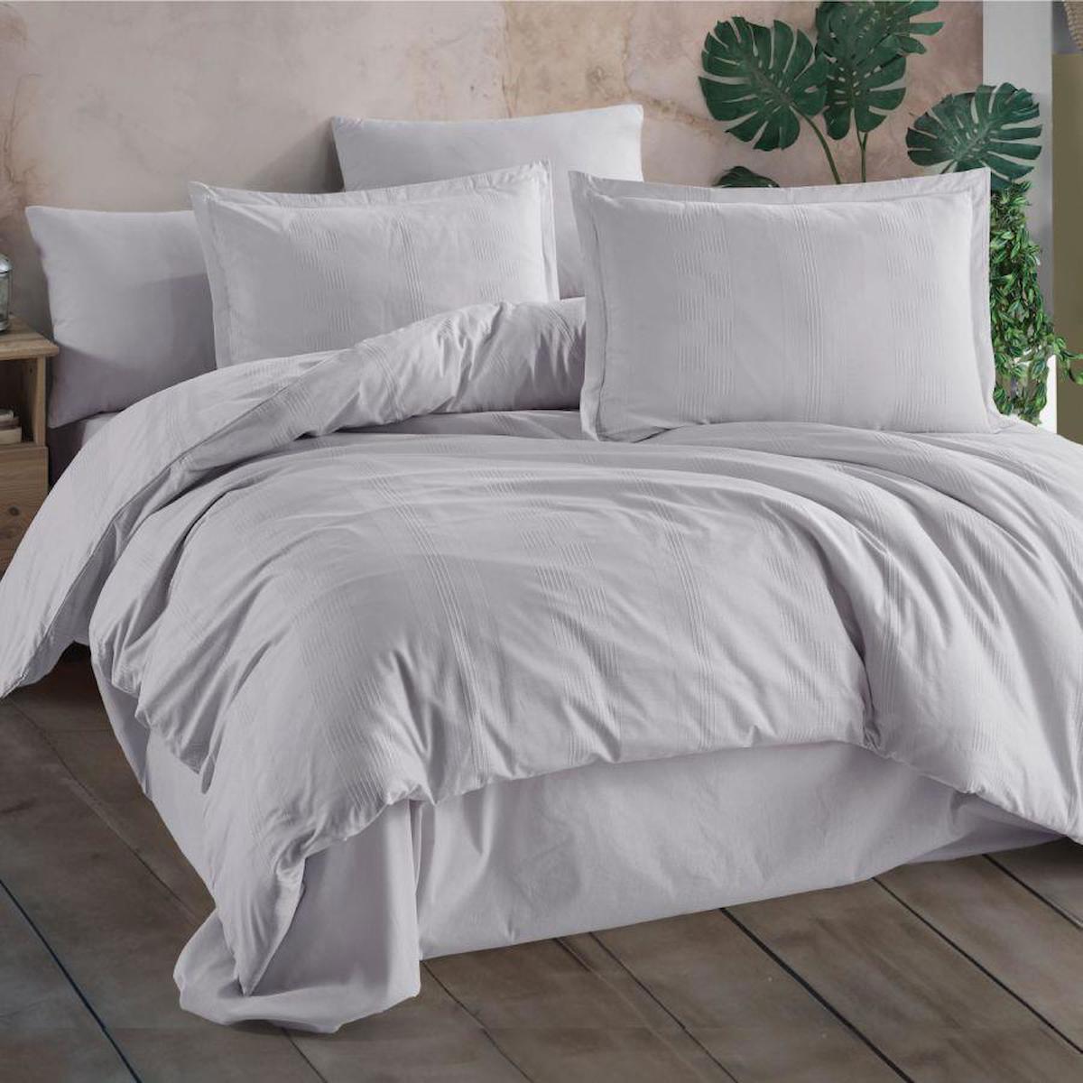 Clasy Unita Ranforce 160x220 cm Lastikli Tek Kişilik Nevresim Takımı Açık Gri