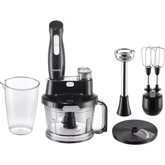 Vestel Tarçın 7000 S 1500 ml Plastik Hazneli Turbolu 4 Bıçaklı 3'lü Blender Seti Siyah