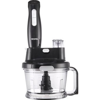 Vestel Tarçın 7000 S 1500 ml Plastik Hazneli Turbolu 4 Bıçaklı 3'lü Blender Seti Siyah