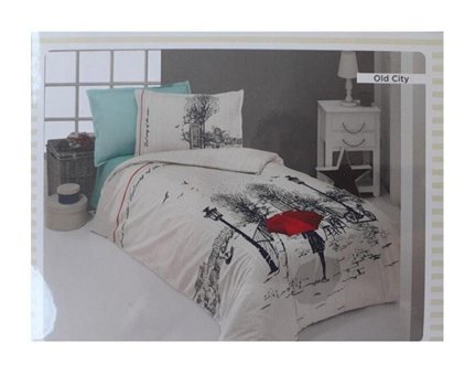 Sarev Old Cıty Pamuklu 160x220 cm Lastikli Tek Kişilik Nevresim Takımı Bej