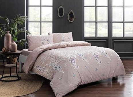 Taç Sarah Ranforce 160x220 cm Lastikli Çiçekli Tek Kişilik Nevresim Takımı Pembe