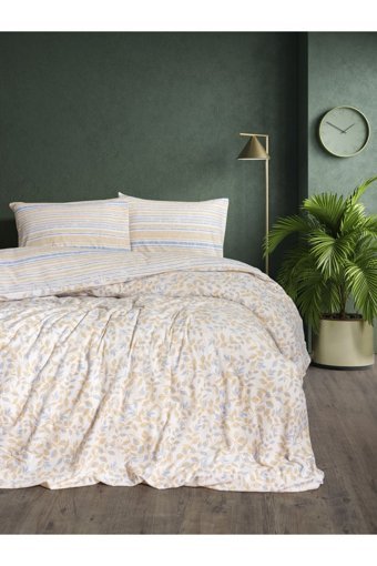Cotton Box Flanel 160x220 cm Lastikli Tek Kişilik Nevresim Takımı Mavi