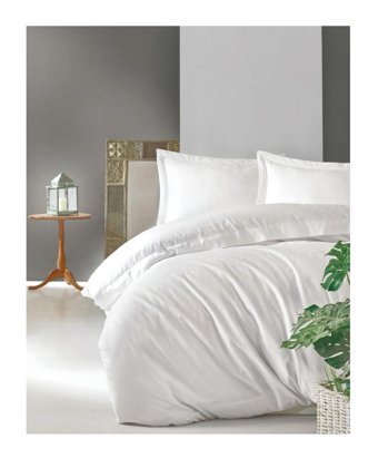 Cotton Box Elegante Pamuk 160x220 cm Lastikli Tek Kişilik Nevresim Takımı Beyaz