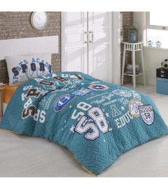 Kristal Kapitoneli Ranforce 160x220 cm Lastikli Sporty Tek Kişilik Nevresim Takımı Mint