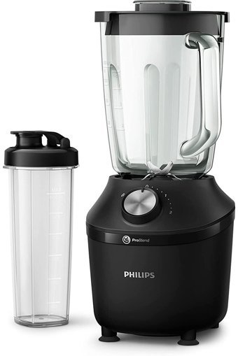 Philips 2000 ml Plastik Hazneli Buz Kırıcılı 4 Bıçaklı Kişisel Tekli Sürahili Blender Siyah