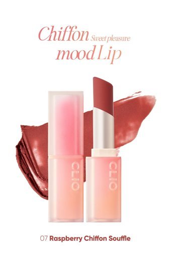 Clio Chiffon Mood 7 Raspberry Chiffon Souffle Mat Krem Lipstick Ruj