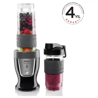 Arzum Shake’N Take AR1032 570 ml Plastik Hazneli Çift Bıçaklı Kişisel Tekli Mini Smoothie Blender Siyah