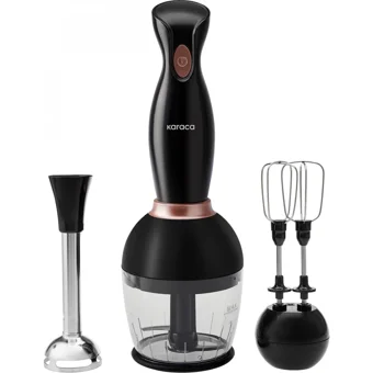 Karaca Pro- 750 ml Plastik Hazneli Turbolu 3'lü Blender Seti Siyah