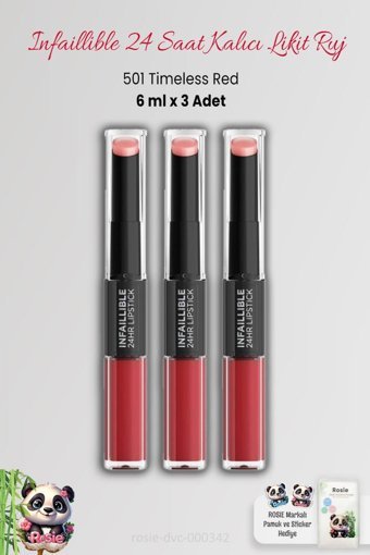 L’Oréal Paris Infaillible 24H 501 Red Kalıcı Mat Krem Lipstick Ruj