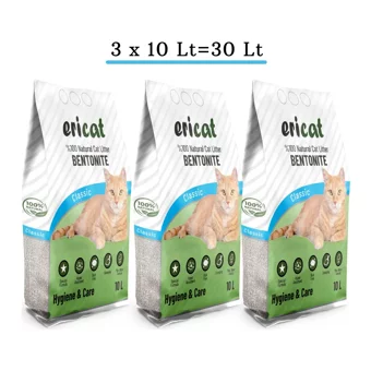 Ericat Kokusuz Topaklanan İnce Taneli Bentonit Kedi Kumu 30 lt