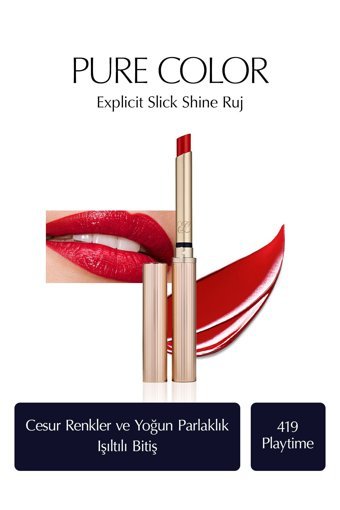 Estée Lauder Pure Color Explicit Slick Shine 419 Playtime Işıltılı Krem Lipstick Ruj