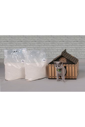 2 Pati Topaklanan İnce Taneli Aktif Karbonlu Bentonit Kedi Kumu 15 kg